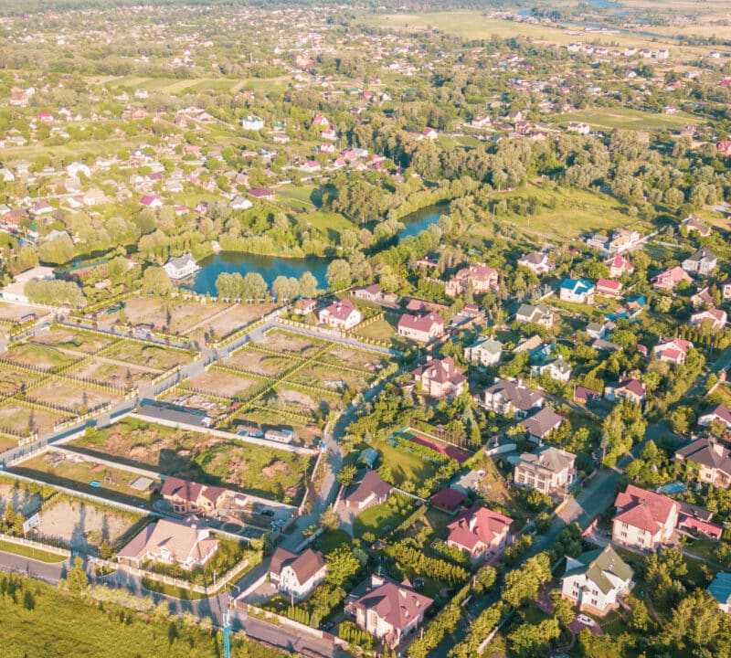 aerial view of residential neighborhood
